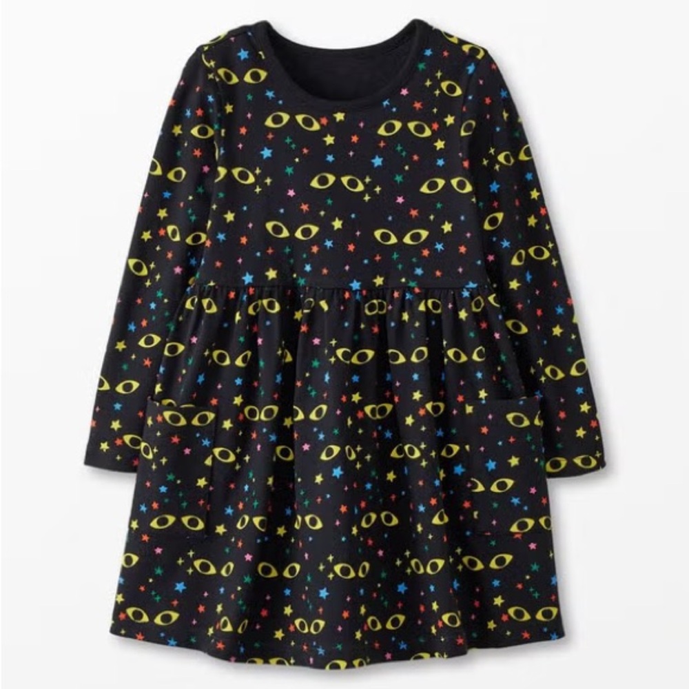 Hanna Andersson Black Halloween Dress Long Sleeves 3T